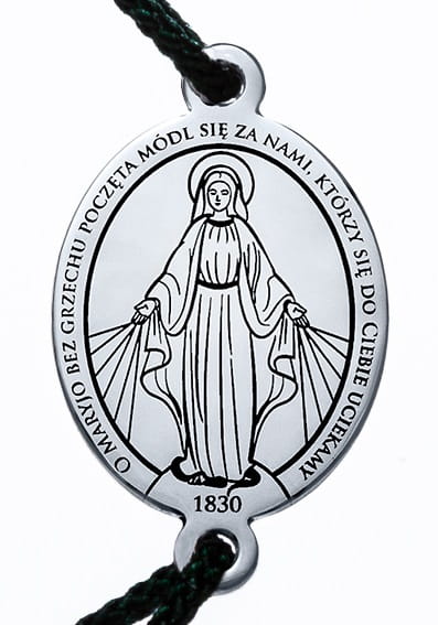 Bransoletka Cudowny Medalik oryginalny wzór srebrna